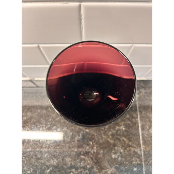 Vintage Art Glass Goblet Clear Twisted Stem Handcrafted in Yugoslavia Amethyst - Picture 4 of 8